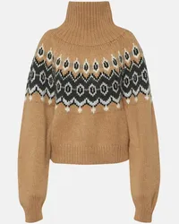 KHAITE Pullover Amaris Fair Isle in misto cashmere Beige