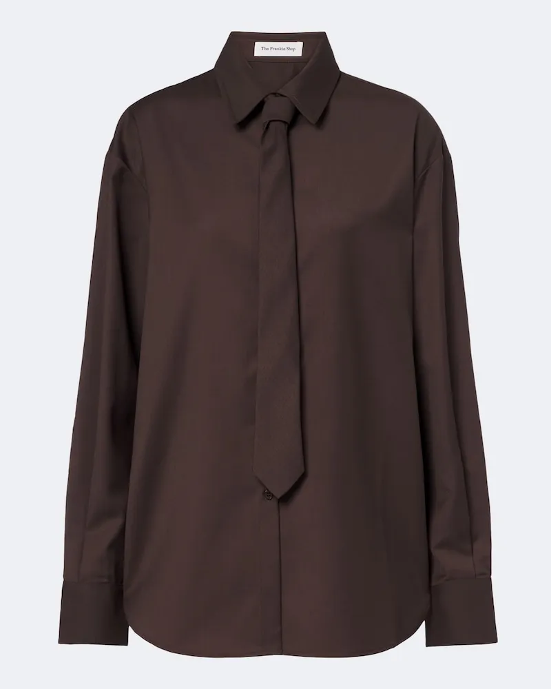FRANKIE Shop Camicia Peri con cravatta Marrone