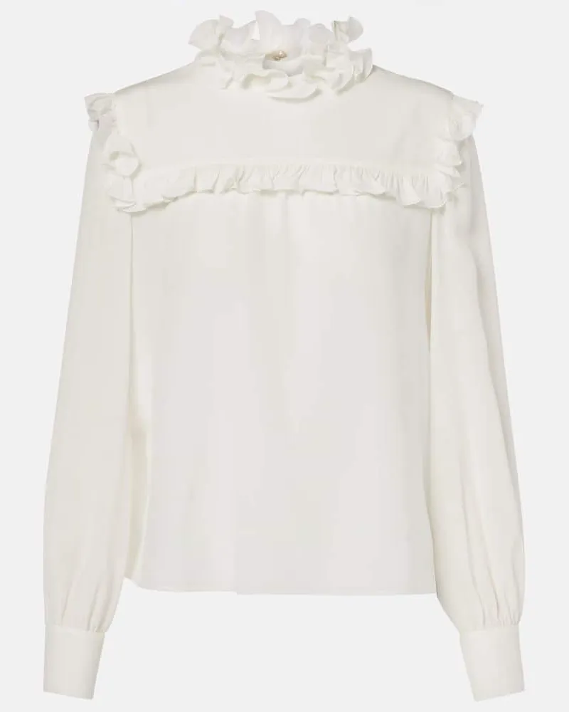 Valentino Garavani Camicia in seta crÃªpe de chine Bianco