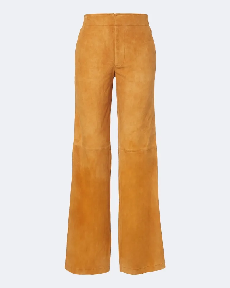 Ulla Johnson Pantaloni flared Freja in suede Marrone