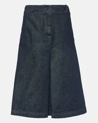 Dries van Noten Gonna midi in denim Blu