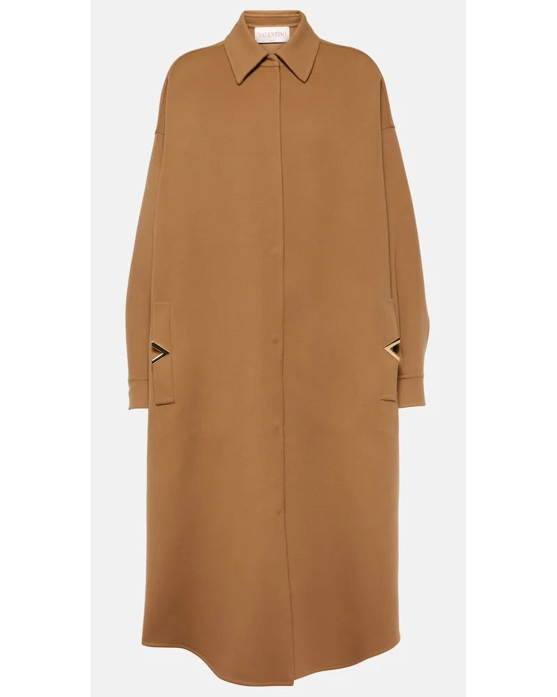 Valentino Garavani Cappotto VGold in lana e cashmere Marrone