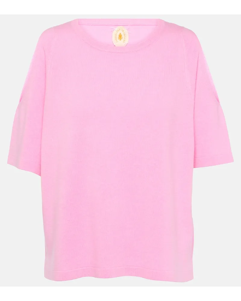 Jardin des Orangers Top in lana e cashmere con cut-out Rosa