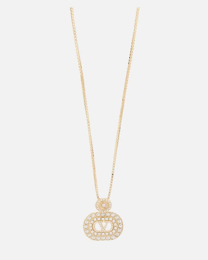 Valentino Garavani Collana VLogo con cristalli Oro