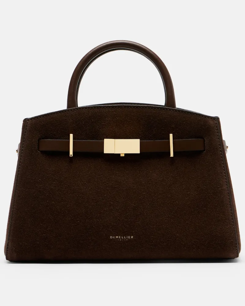 DeMELLIER Borsa a mano Hudson Small in suede Marrone