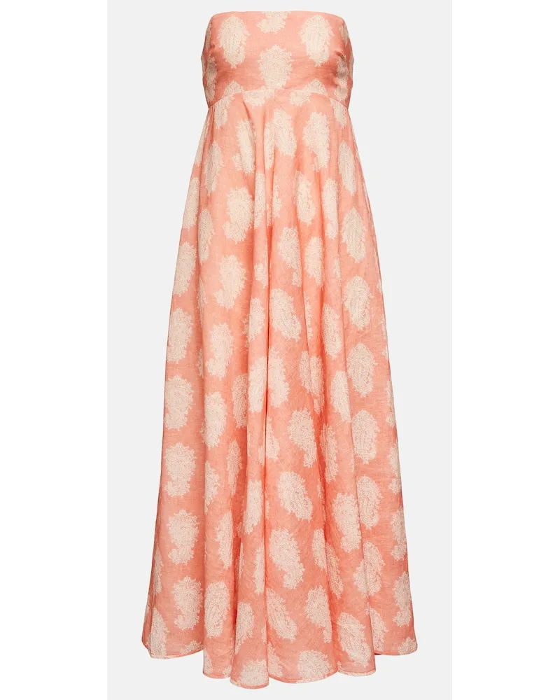 Zimmermann Abito midi con stampa Rosso