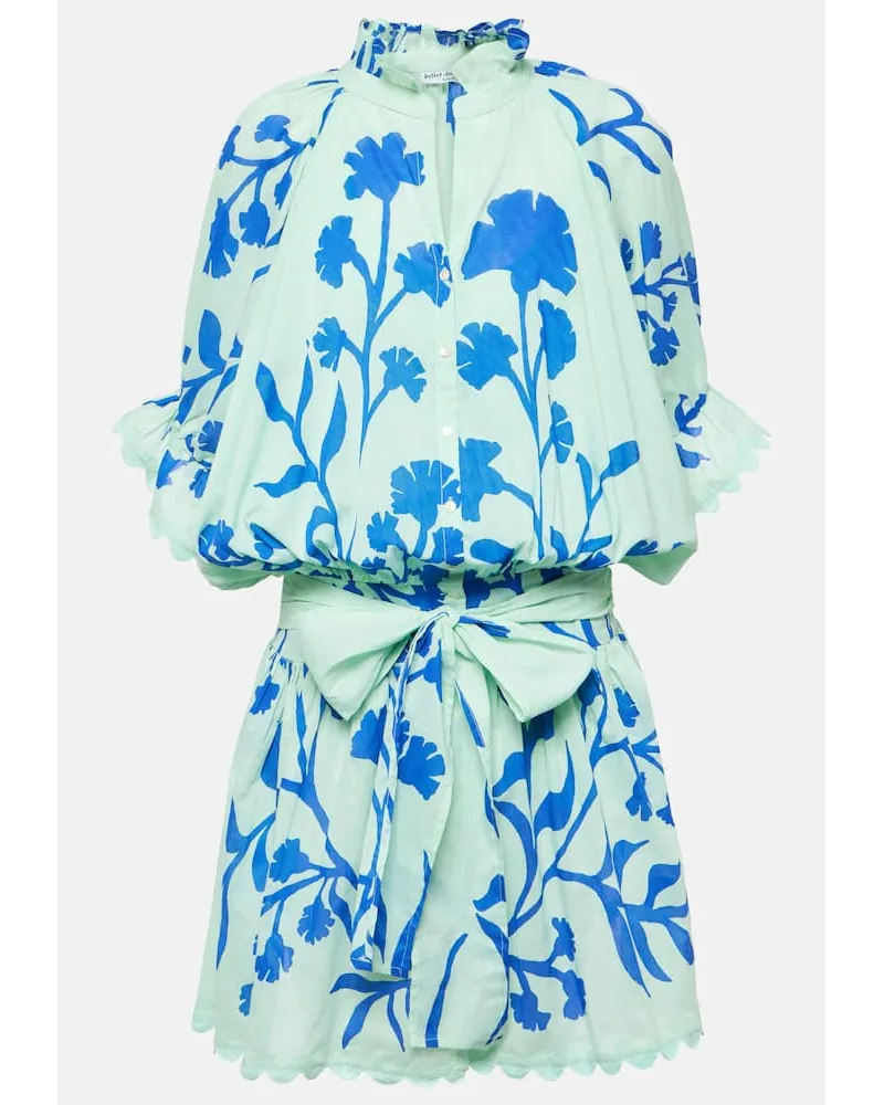 Juliet Dunn Abito chemisier in cotone con stampa Blu