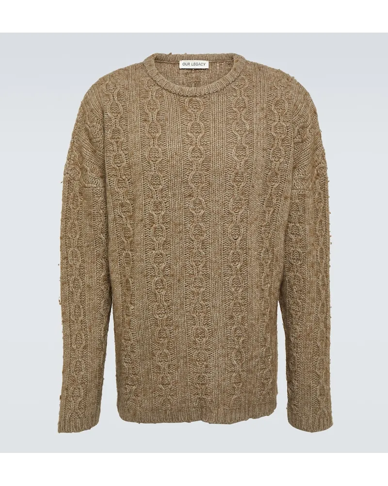 Our Legacy Pullover Aran in misto lana Beige