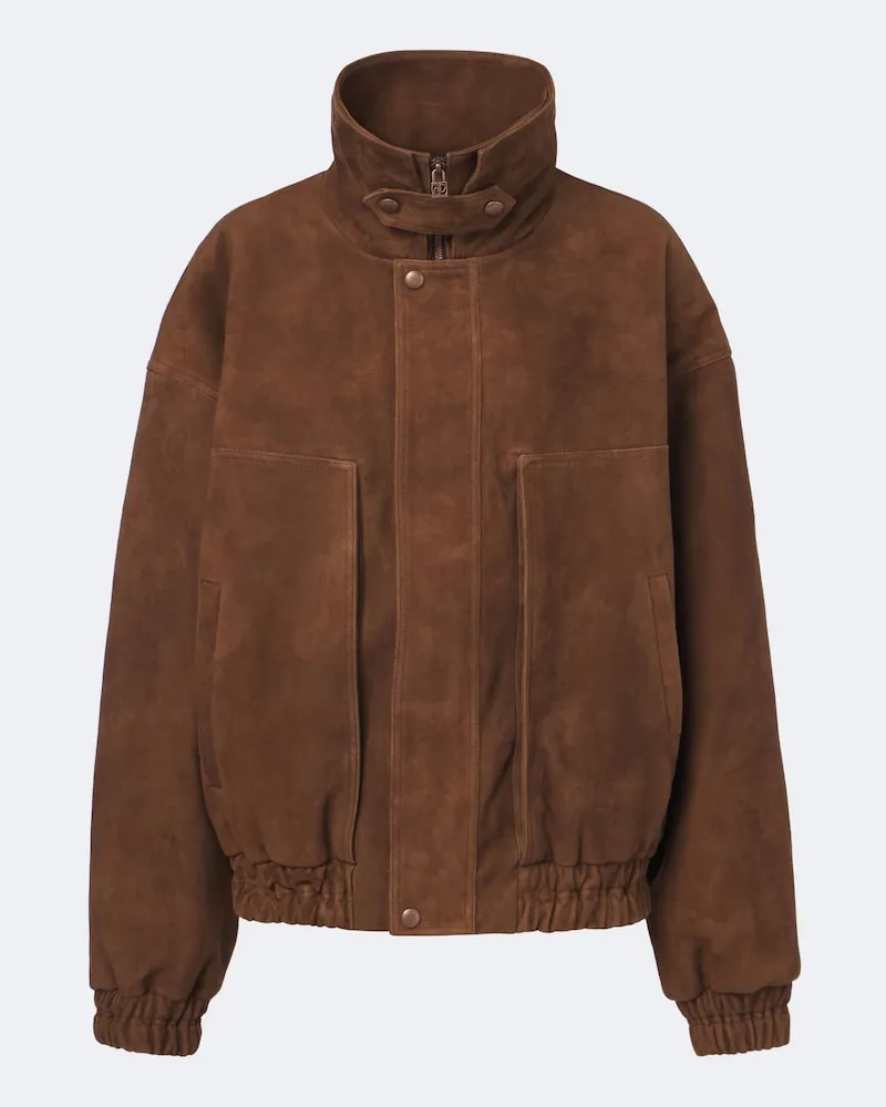 Magda Butrym Bomber in suede Marrone
