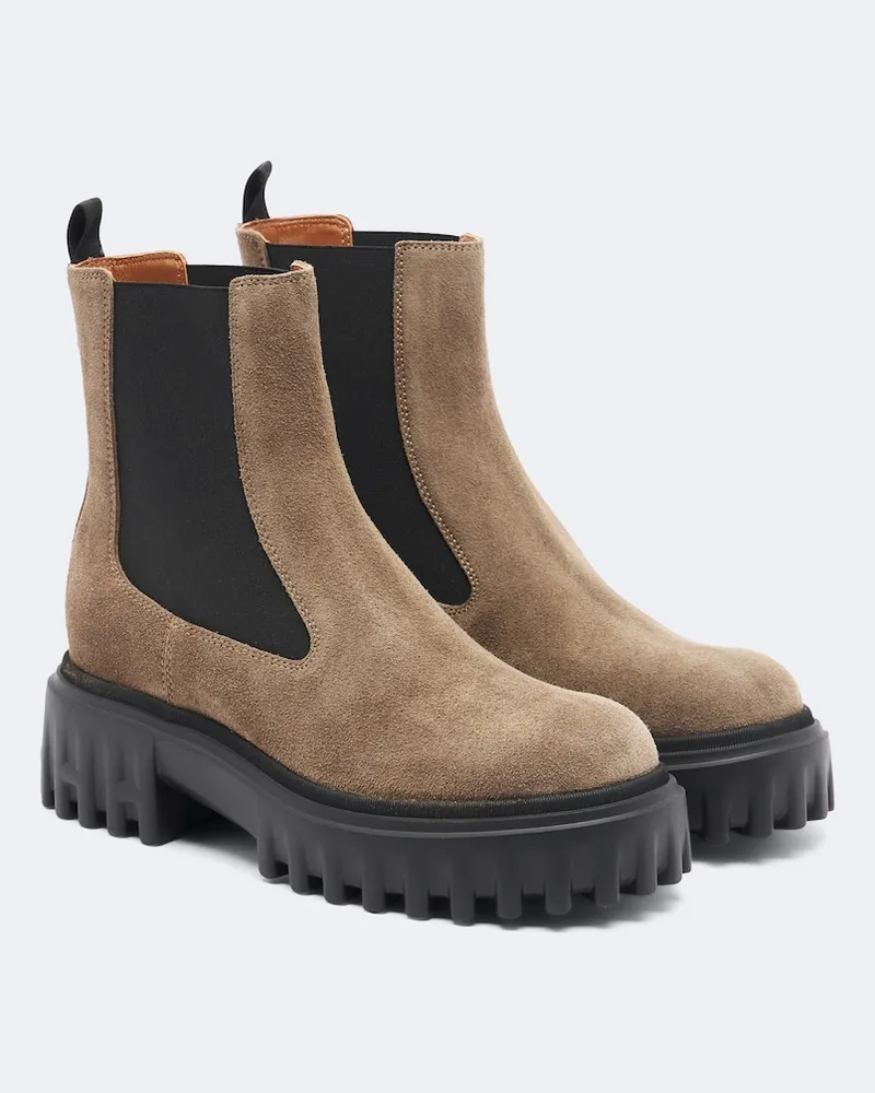 Hogan Stivaletti H700 in suede Beige