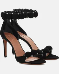 Alaïa Alaïa Sandali Bombe 90 in suede con borchie Nero