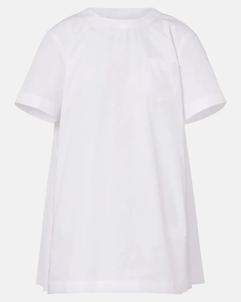 Sacai Abito corto in popeline Bianco