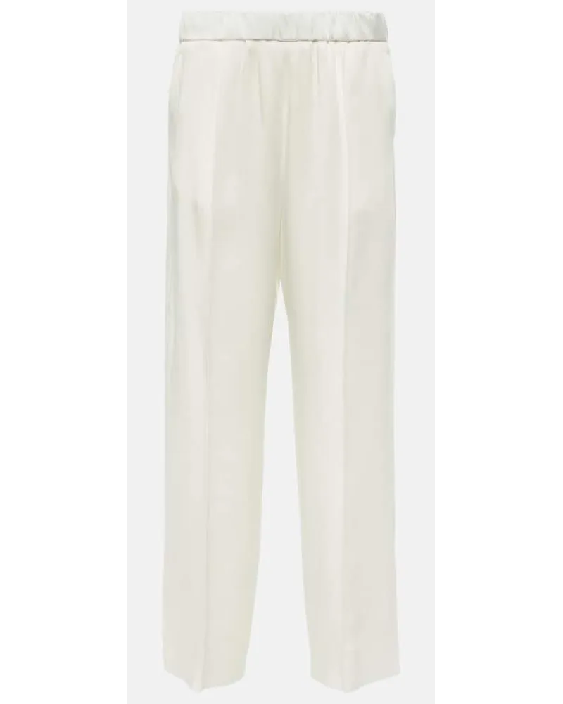 Jil Sander Pantaloni in raso Bianco