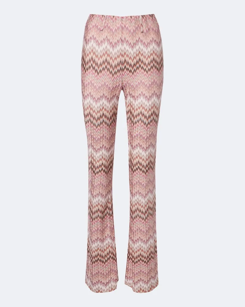 Missoni Pantaloni flared a vita alta a zig zag Rosa