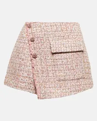 Self-Portrait Shorts a vita alta in tweed Rosa