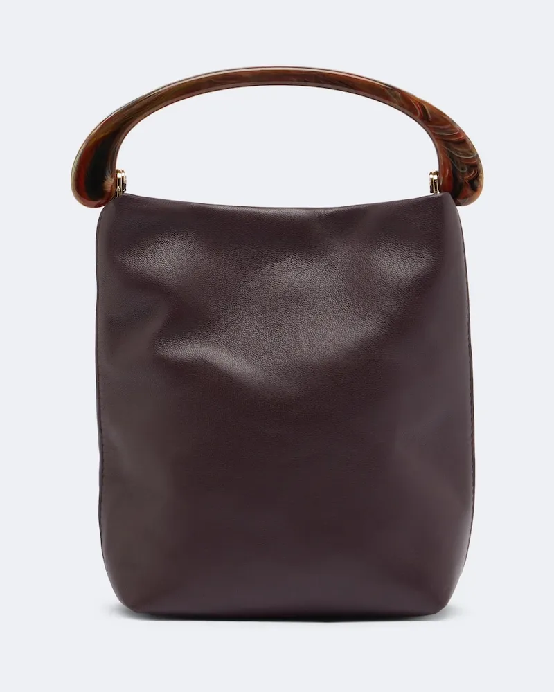 Dries van Noten Borsa Crisp Small in pelle Borgogna