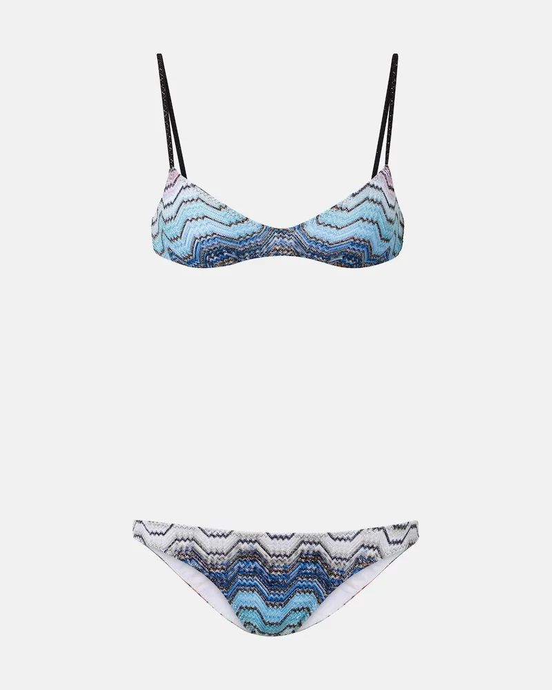 Missoni Bikini in lamé a zig zag Multicolore