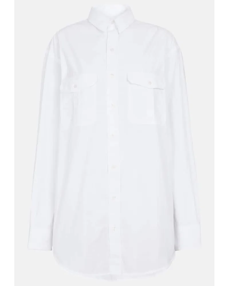 WARDROBE.NYC Miniabito chemisier in popeline di cotone Bianco