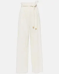 Loro Piana Pantaloni a gamba larga Tristin in misto cotone Bianco