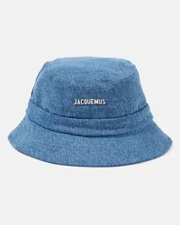 Jacquemus Cappello da pescatore in canvas con logo Blu