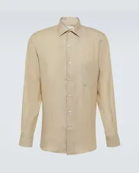 Loro Piana Camicia André in lino Neutro