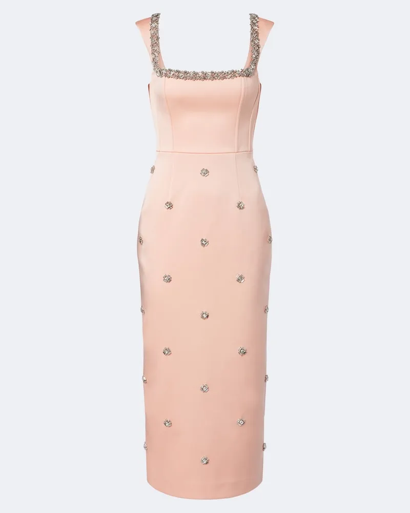 Rebecca Vallance Abito midi Ayla in satin Rosa