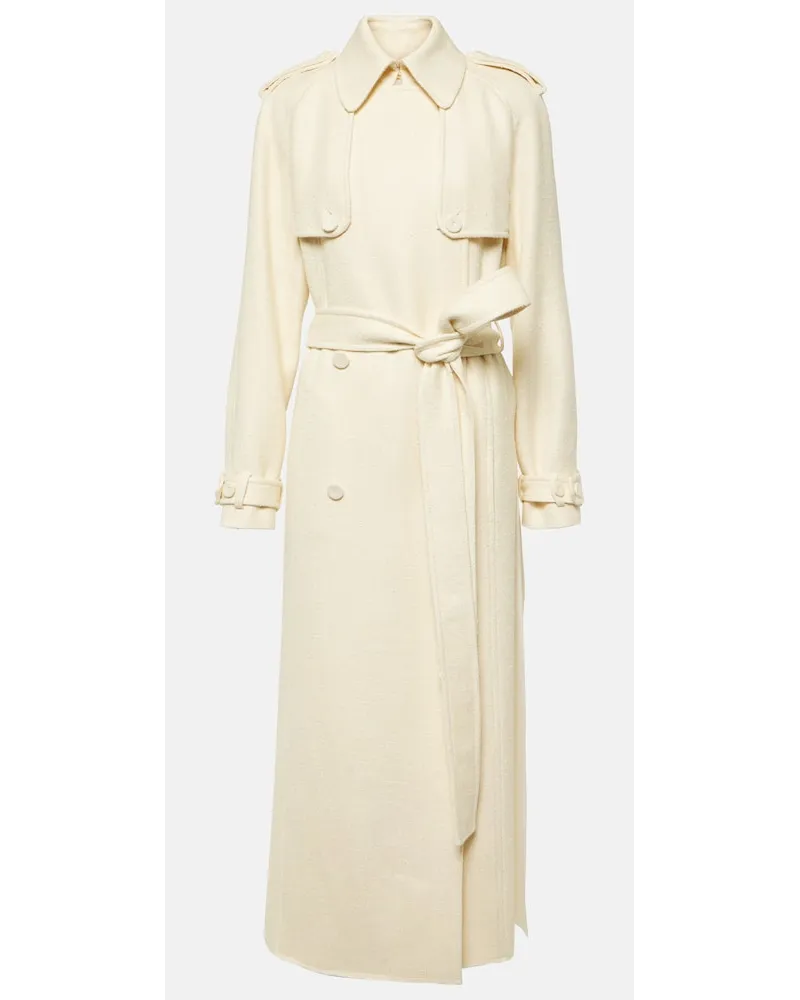 Gabriela Hearst Trench Eithne in seta e lana Bianco