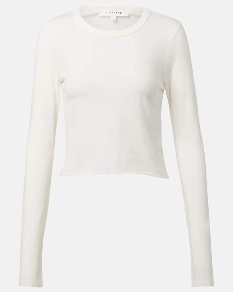 SLVRLAKE T-shirt cropped in jersey di cotone Bianco
