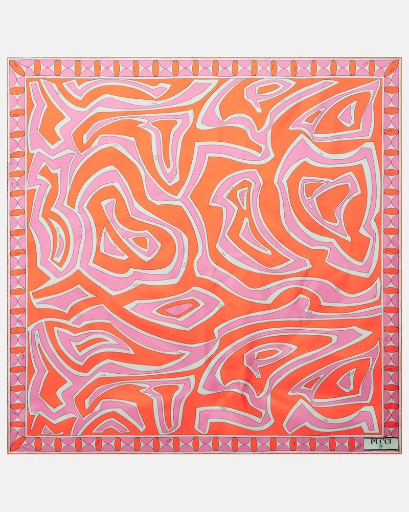 Emilio Pucci Foulard in twill di seta con stampa Multicolore