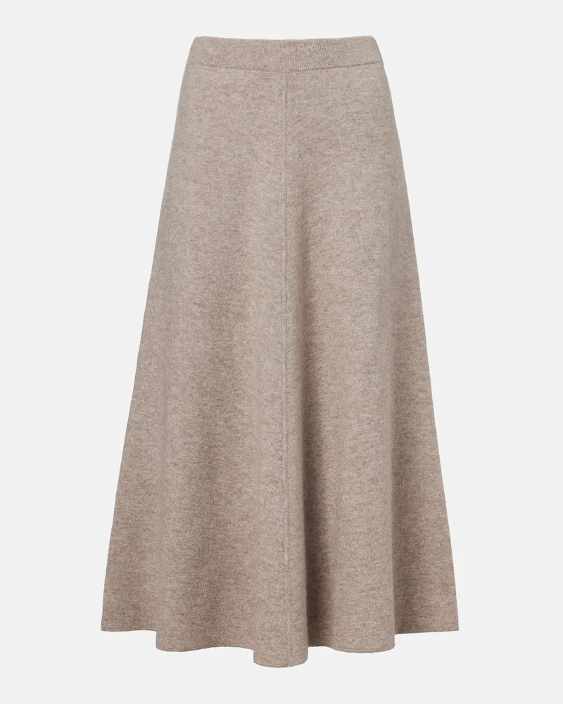 Jardin des Orangers Gonna midi in lana e cashmere Beige