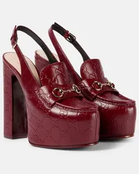 Gucci Pumps slingback Horsebit in pelle GG con plateau Rosso