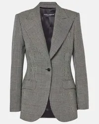 Dolce & Gabbana Blazer in lana vergine principe di Galles Grigio