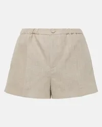 Valentino Garavani Shorts in canvas di lino Beige