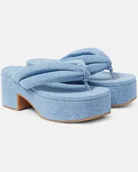 Dries van Noten Sandali infradito in denim con plateau Blu