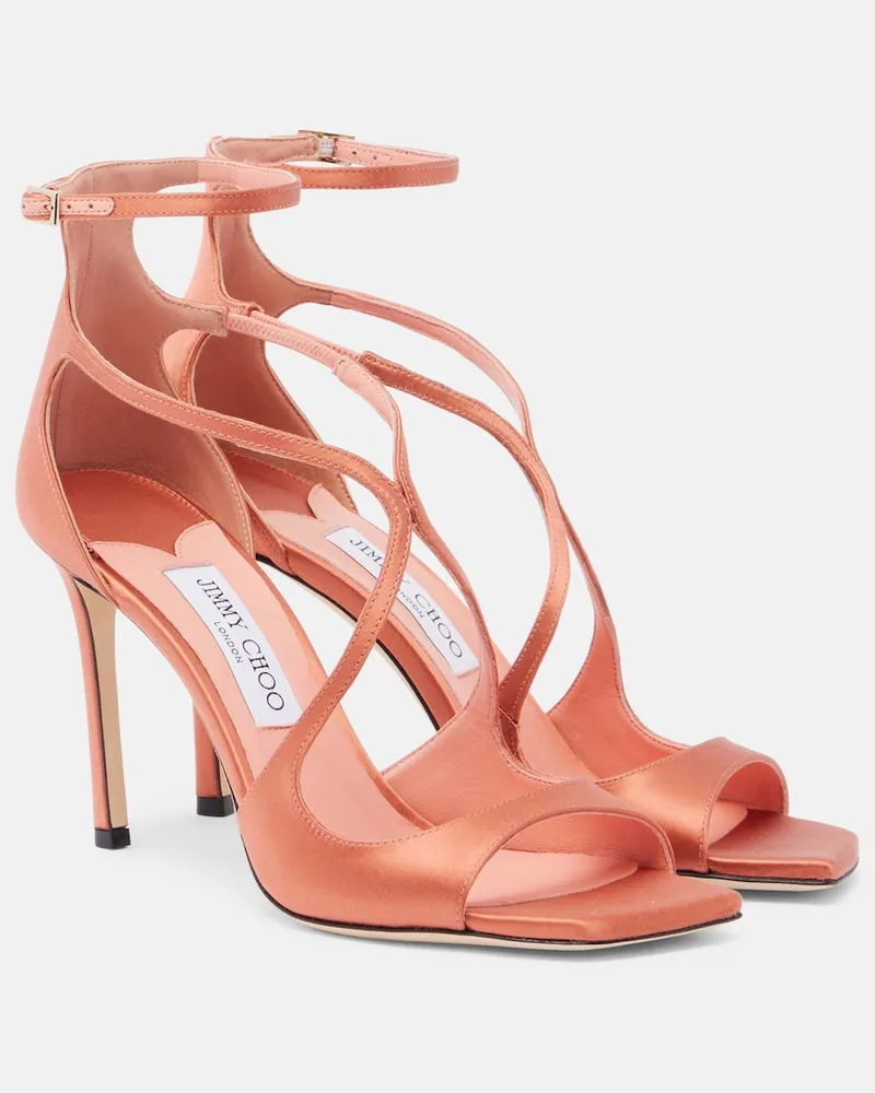 Jimmy Choo Sandali Azia in satin Rosa