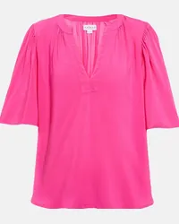 Velvet Top Avary in challis Rosa