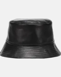 Loewe Cappello da pescatore in pelle Nero