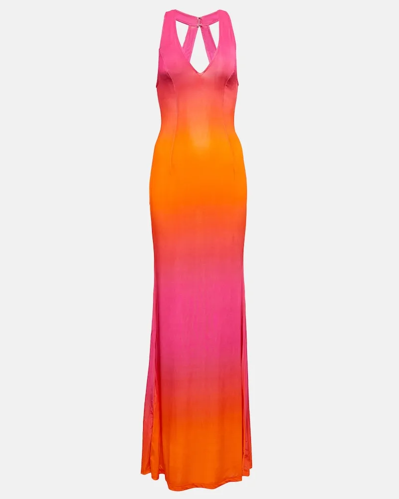Louisa Ballou Abito lungo High Sea in jersey Multicolore