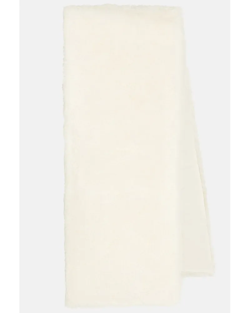 Yves Salomon Sciarpa imbottita in shearling Bianco