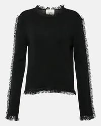 Lisa Yang Top Jae in cashmere con frange Nero