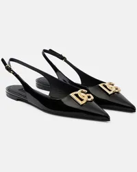 Dolce & Gabbana Ballerine slingback DG in vernice Nero