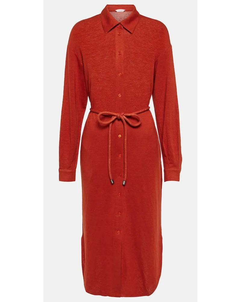 Max Mara Leisure - Abito midi Bormida in misto lino Marrone