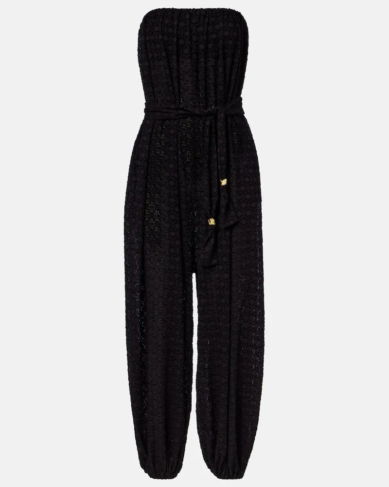 Eres Jumpsuit Evening in jacquard di seta e cotone Nero