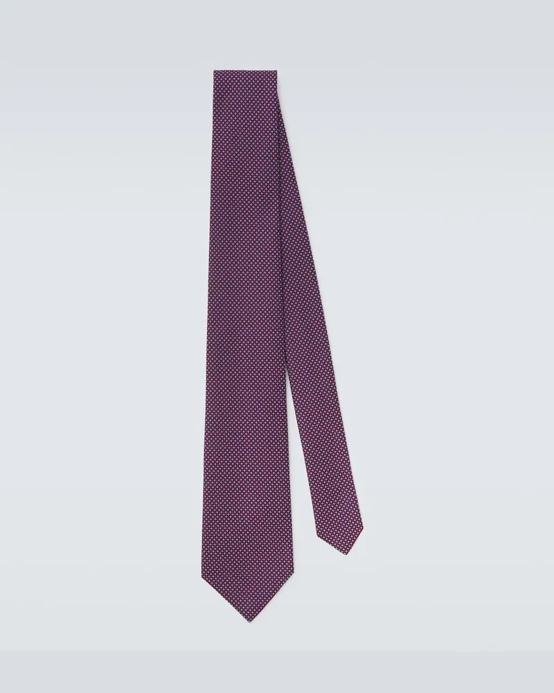 Charvet Cravatta in jacquard di seta Blu