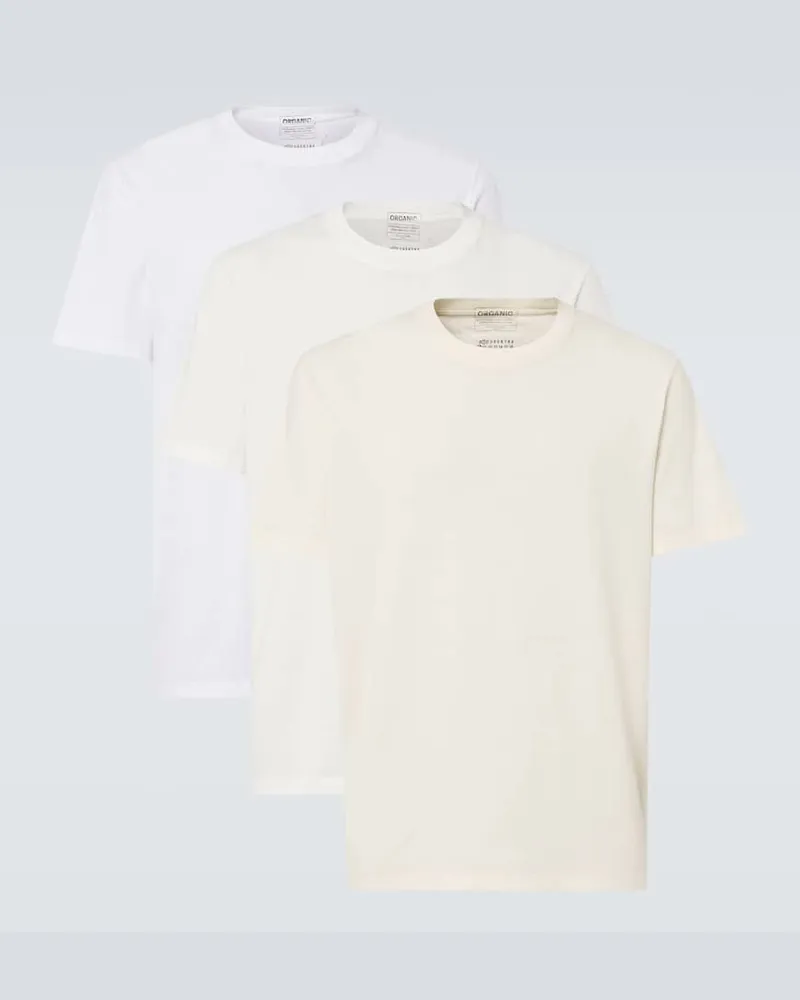 Maison Margiela Set di 3 T-shirt in jersey di cotone Bianco