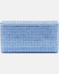 Amina Muaddi Clutch Superamini Paloma con cristalli Blu