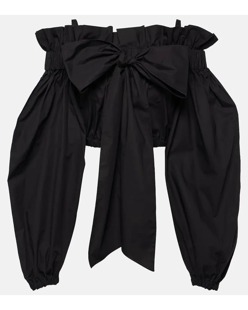Patou Top cropped in cotone Nero