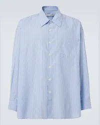 Our Legacy Camicia Borrowed in cotone gessato Blu