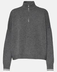 Brunello Cucinelli Pullover in misto lana e seta Grigio