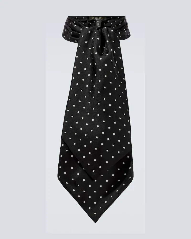 Loro Piana Cravatta in seta con stampa Nero